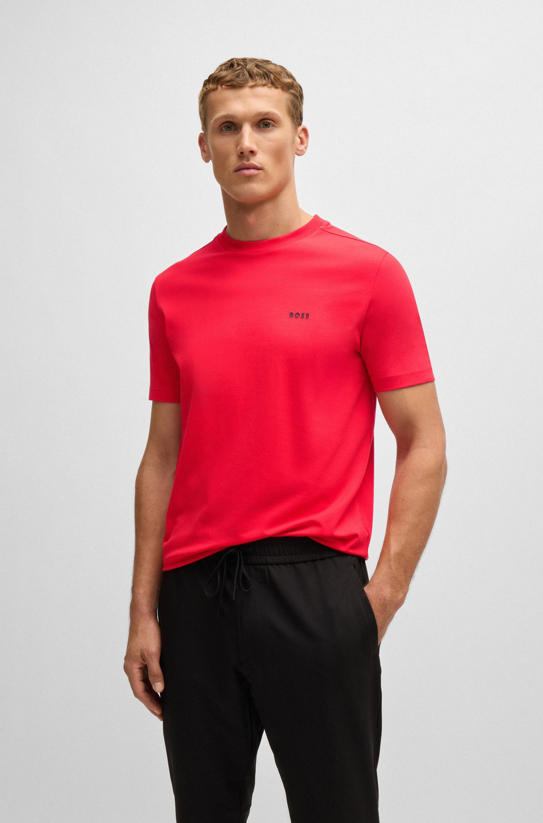 BOSS T-Shirts Regular Fit in Cotton Mix - TEE 10256064 01-50506373- Concorde Fashion#color_red-645