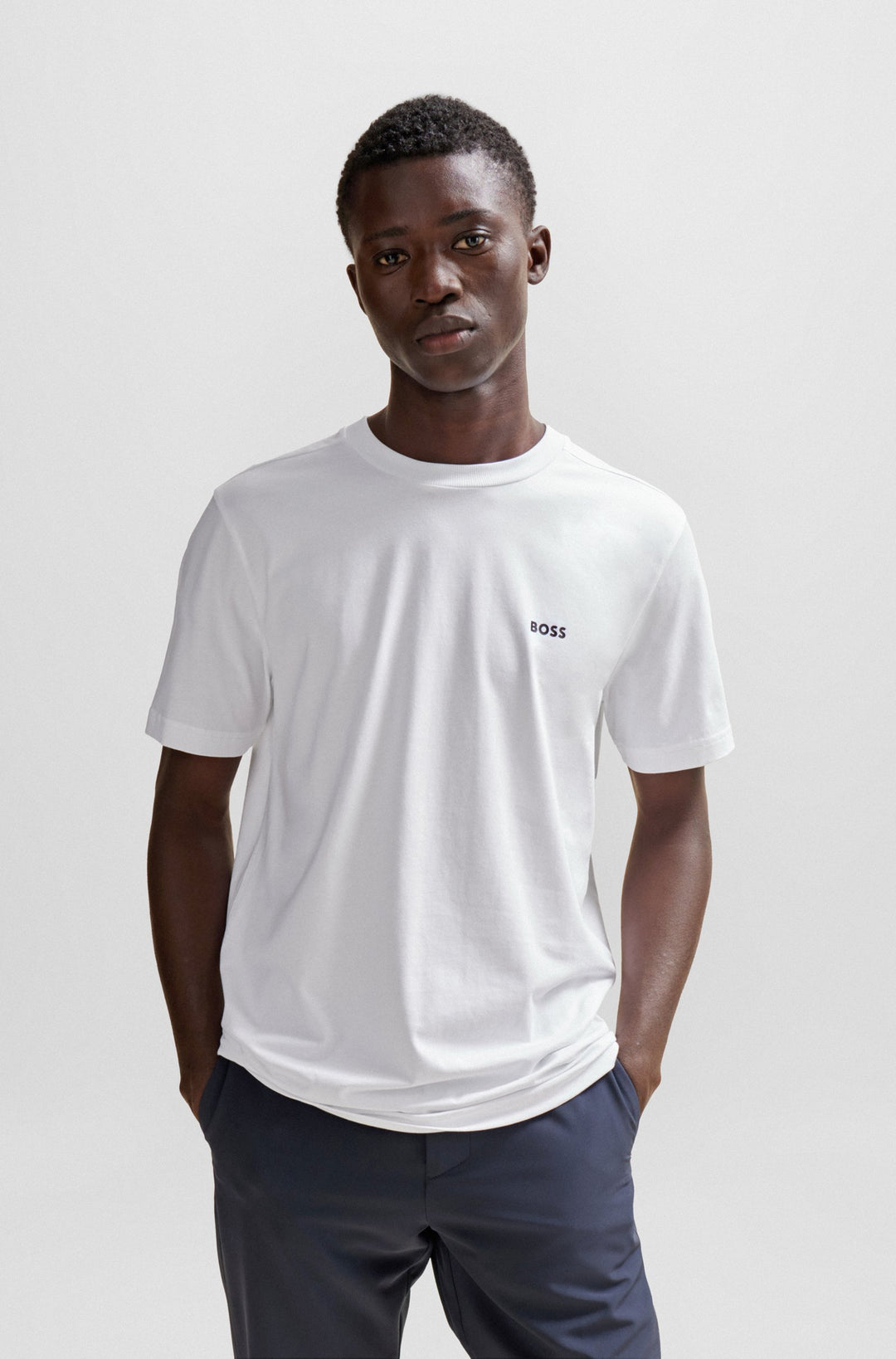 BOSS Regular Fit T-Shirts in Cotton Mix - TEE 10256064 01-50506373- Concorde Fashion#color_white-100
