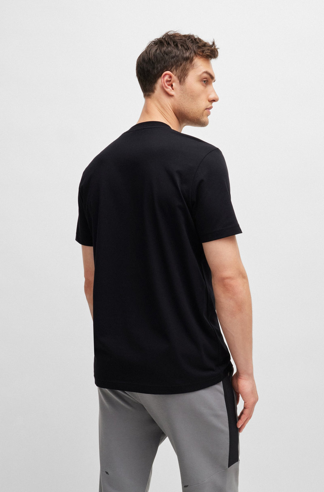 BOSS T-Shirts Relaxed Fit in Cotton Mix - TEE JAGGED 1 10256064 01-50519365- Concorde Fashion#color_black-001