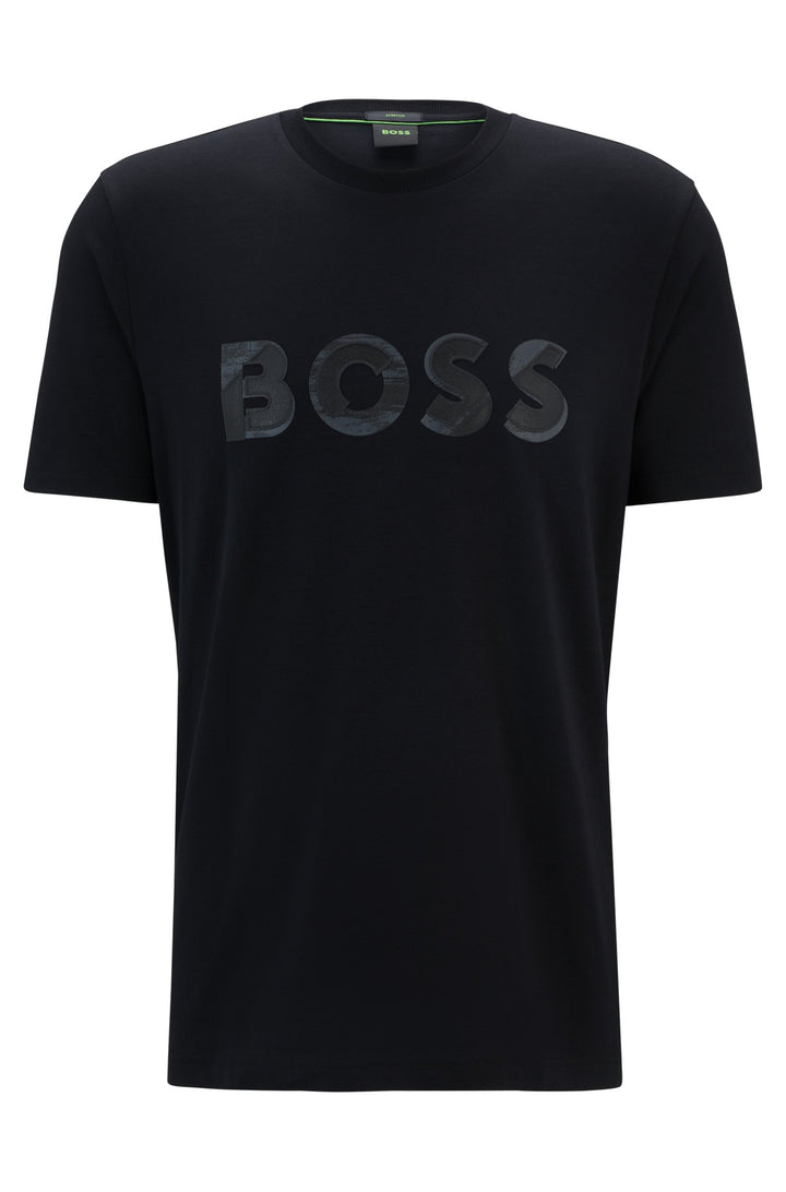 BOSS T-Shirts Relaxed Fit in Cotton Mix - TEE JAGGED 1 10256064 01-50519365- Concorde Fashion#color_black-001