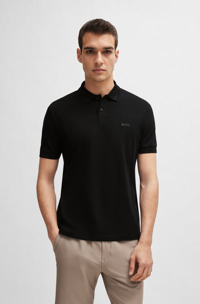 BOSS Polos Regular Fit in Cotton - PIO 1 10256488 01-50507583- Concorde Fashion#color_black-001