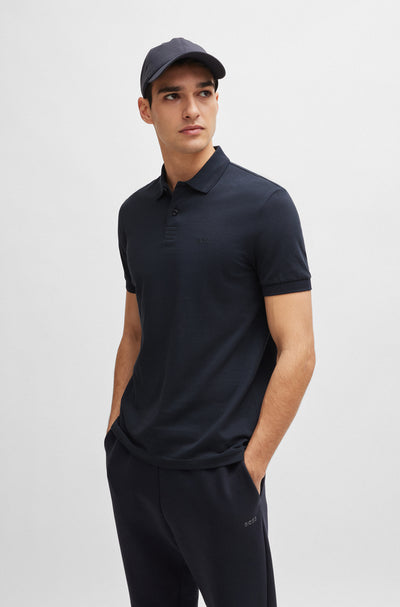 BOSS Polos Regular Fit in Cotton - PIO 1 10256488 01-50507583- Concorde Fashion#color_navy-402