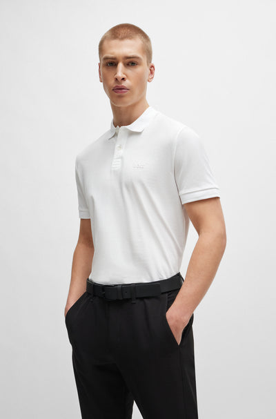 BOSS Polos Regular Fit in Cotton - PIO 1 10256488 01-50507583- Concorde Fashion#color_white-100