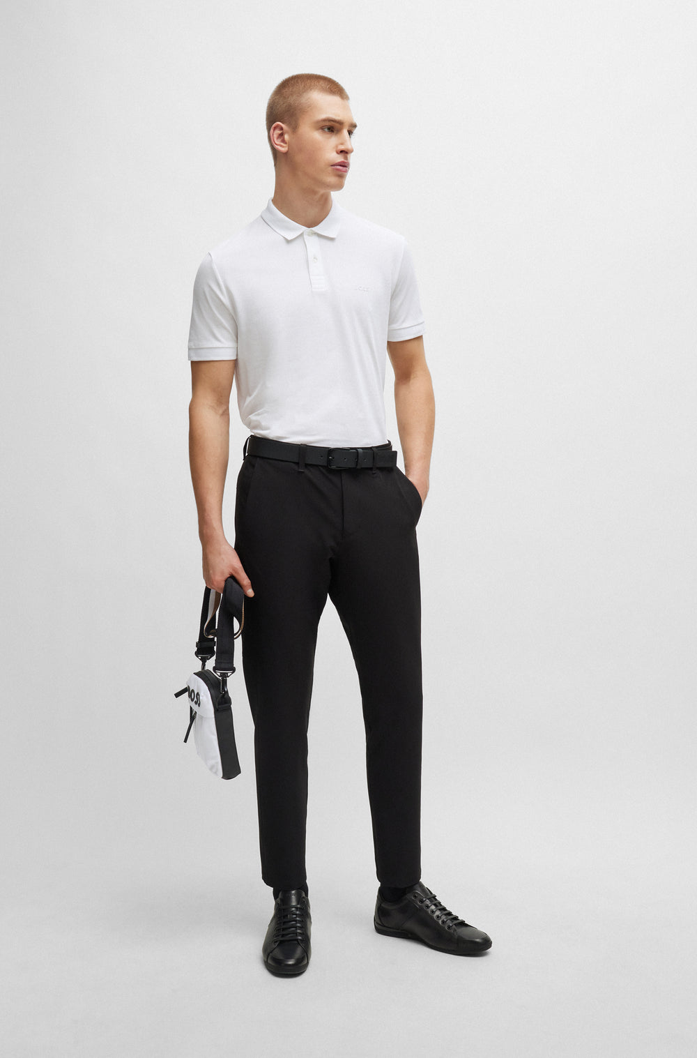 BOSS Polos Regular Fit in Cotton - PIO 1 10256488 01-50507583- Concorde Fashion#color_white-100