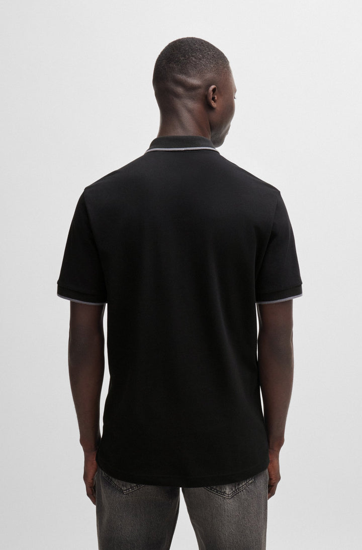 BOSS Slim Fit Polos in Cotton Mix - PASSERTIP 10256683 01-50507699- Concorde Fashion#color_black-001
