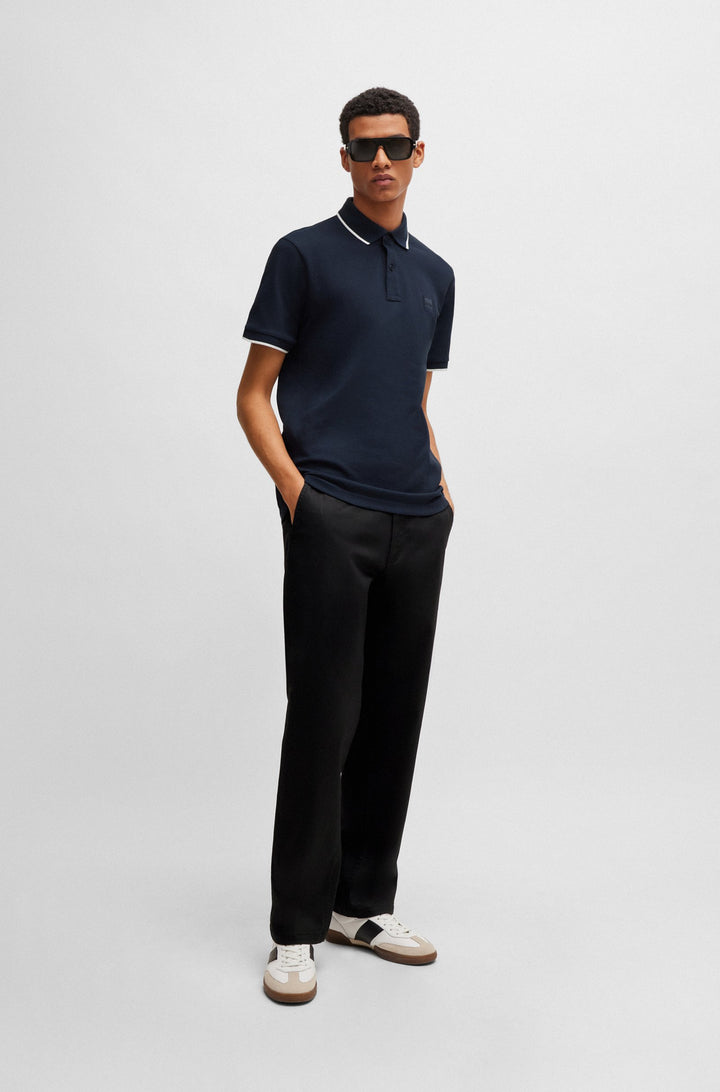 BOSS Slim Fit Polos in Cotton Mix - PASSERTIP 10256683 01-50507699- Concorde Fashion#color_navy-404
