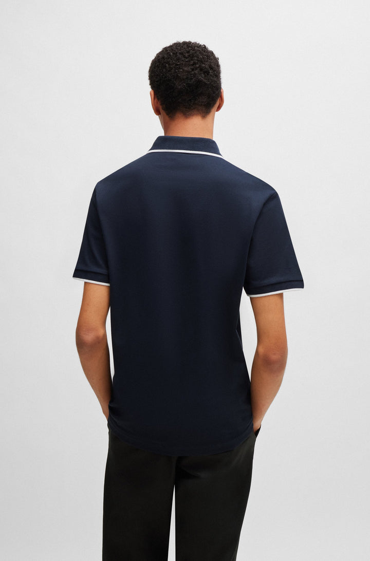 BOSS Slim Fit Polos in Cotton Mix - PASSERTIP 10256683 01-50507699- Concorde Fashion#color_navy-404