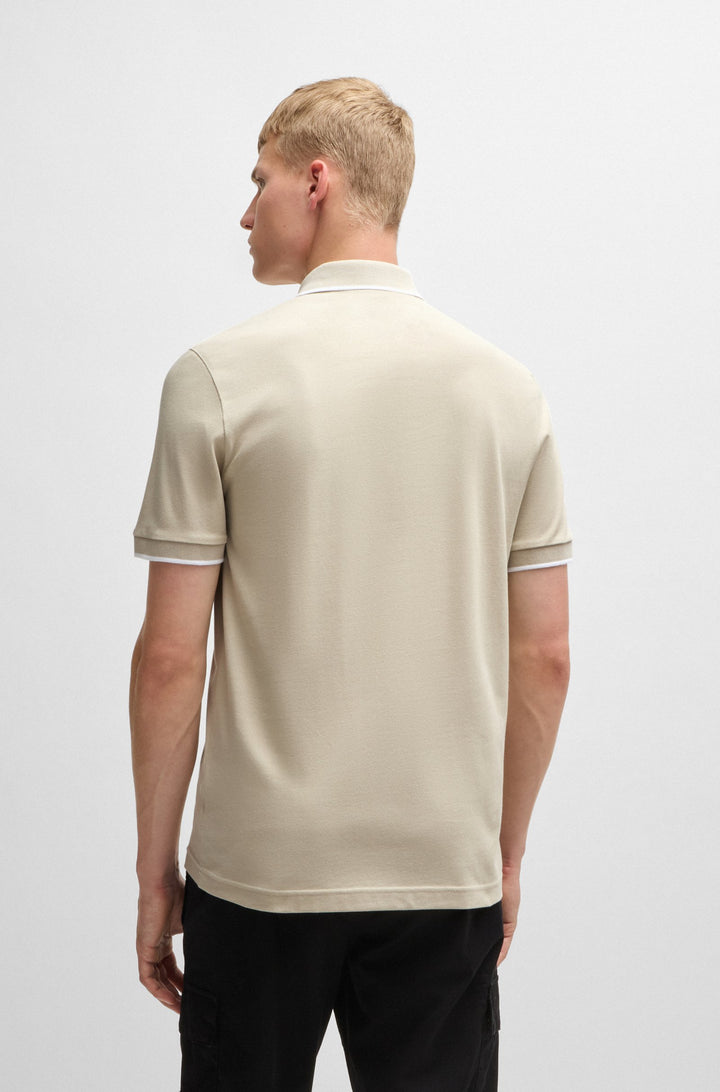 BOSS Polos Slim Fit in Cotton Mix - PASSERTIP 10256683 01-50507699- Concorde Fashion#color_beige-271