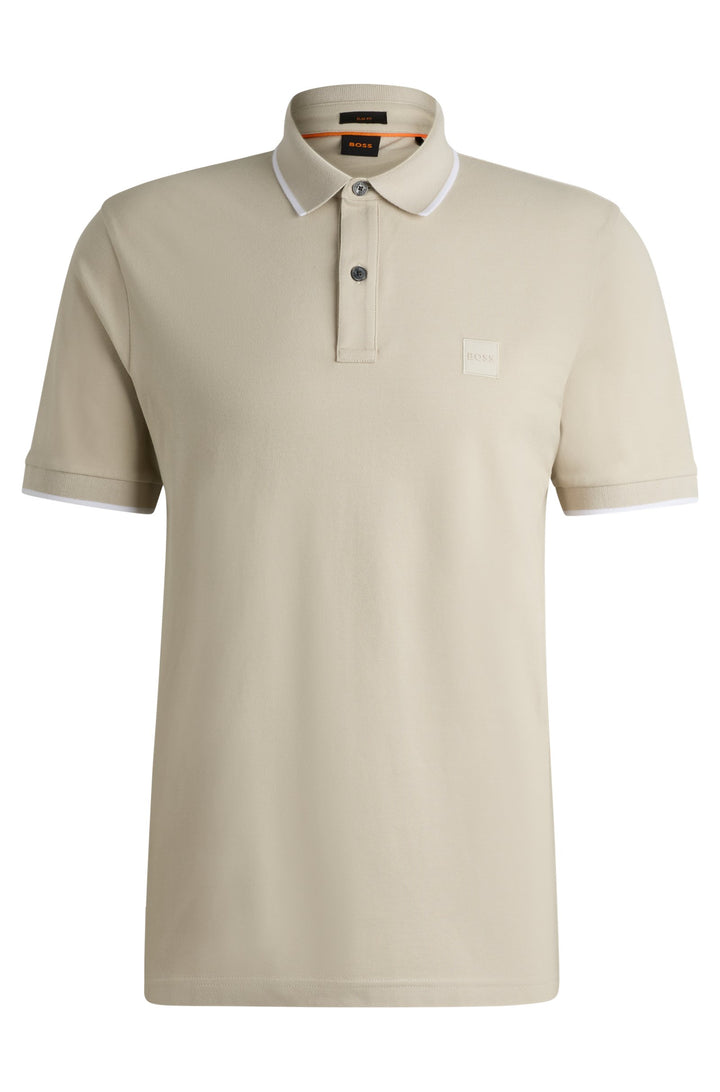 BOSS Polos Slim Fit in Cotton Mix - PASSERTIP 10256683 01-50507699- Concorde Fashion#color_beige-271