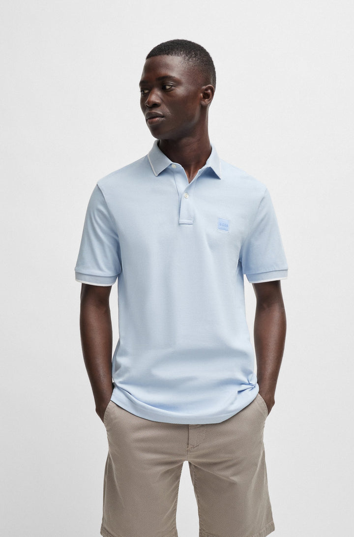 BOSS Slim Fit Polos in Cotton Mix - PASSERTIP 10256683 01-50507699- Concorde Fashion#color_blue-460