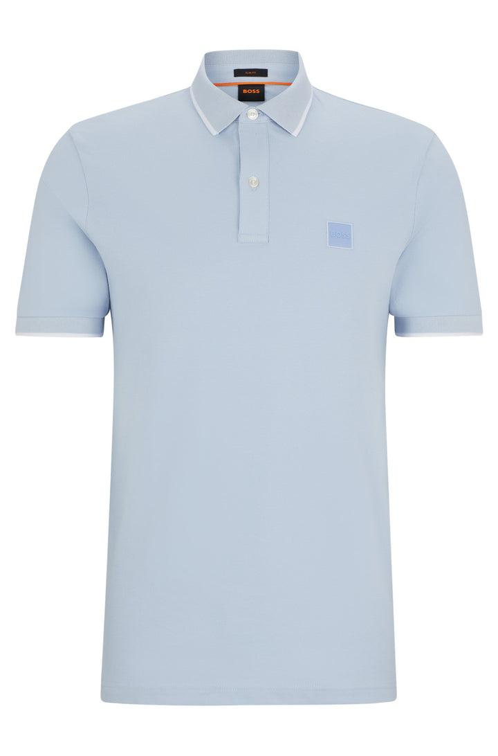 BOSS Slim Fit Polos in Cotton Mix - PASSERTIP 10256683 01-50507699- Concorde Fashion#color_blue-460