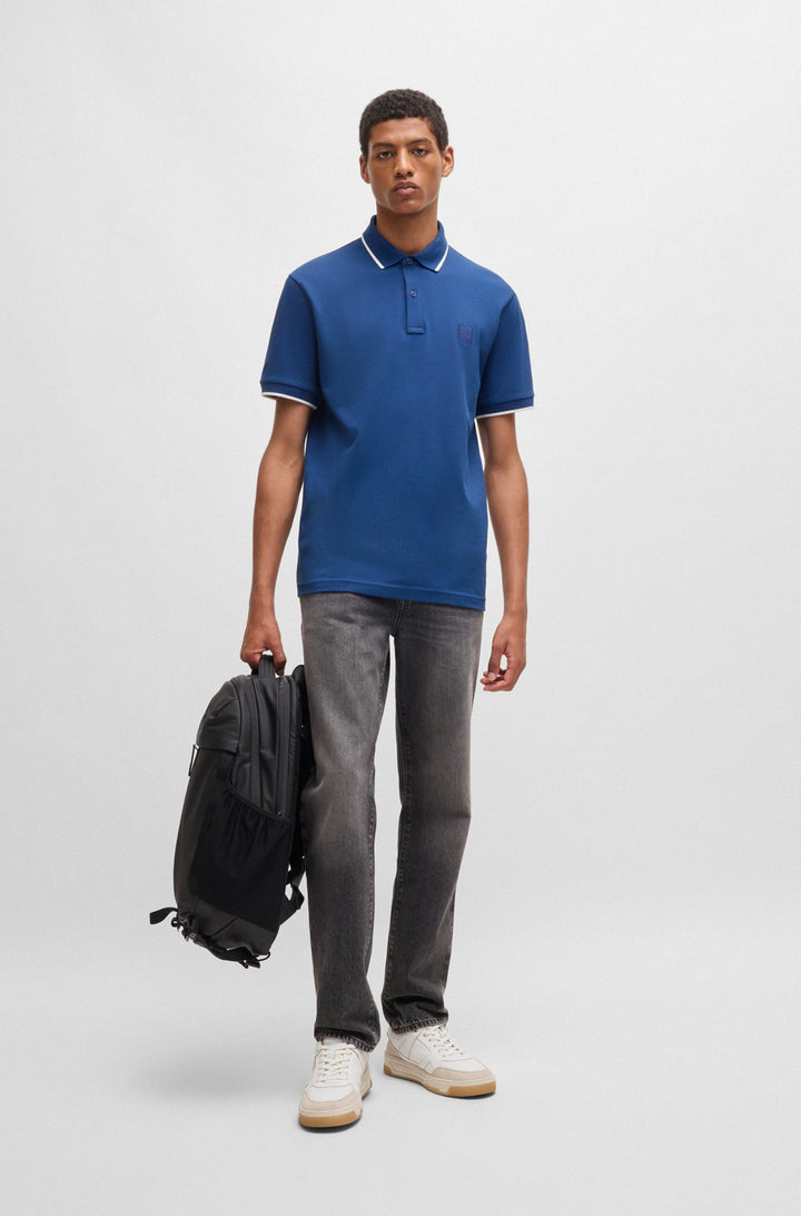 BOSS Polos Slim Fit in Cotton Mix - PASSERTIP 10256683 01-50507699- Concorde Fashion#color_blue-494