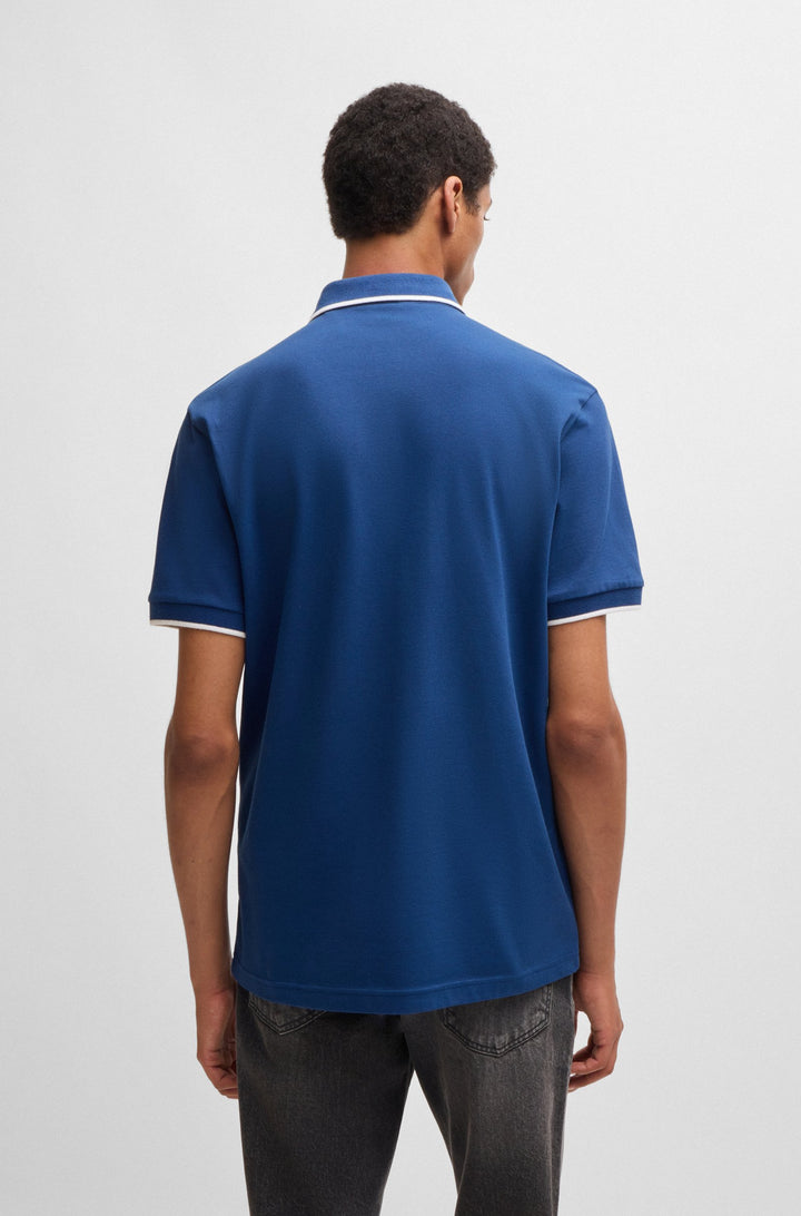 BOSS Polos Slim Fit in Cotton Mix - PASSERTIP 10256683 01-50507699- Concorde Fashion#color_blue-494