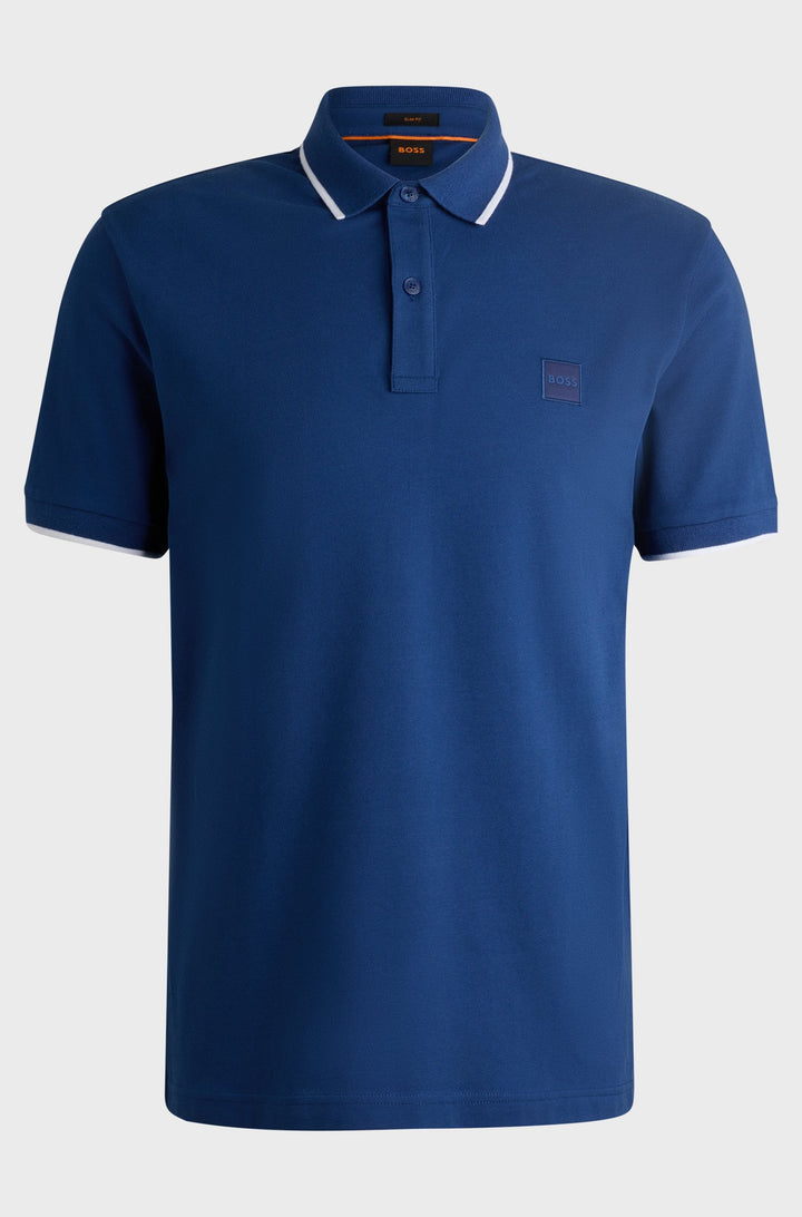 BOSS Polos Slim Fit in Cotton Mix - PASSERTIP 10256683 01-50507699- Concorde Fashion#color_blue-494