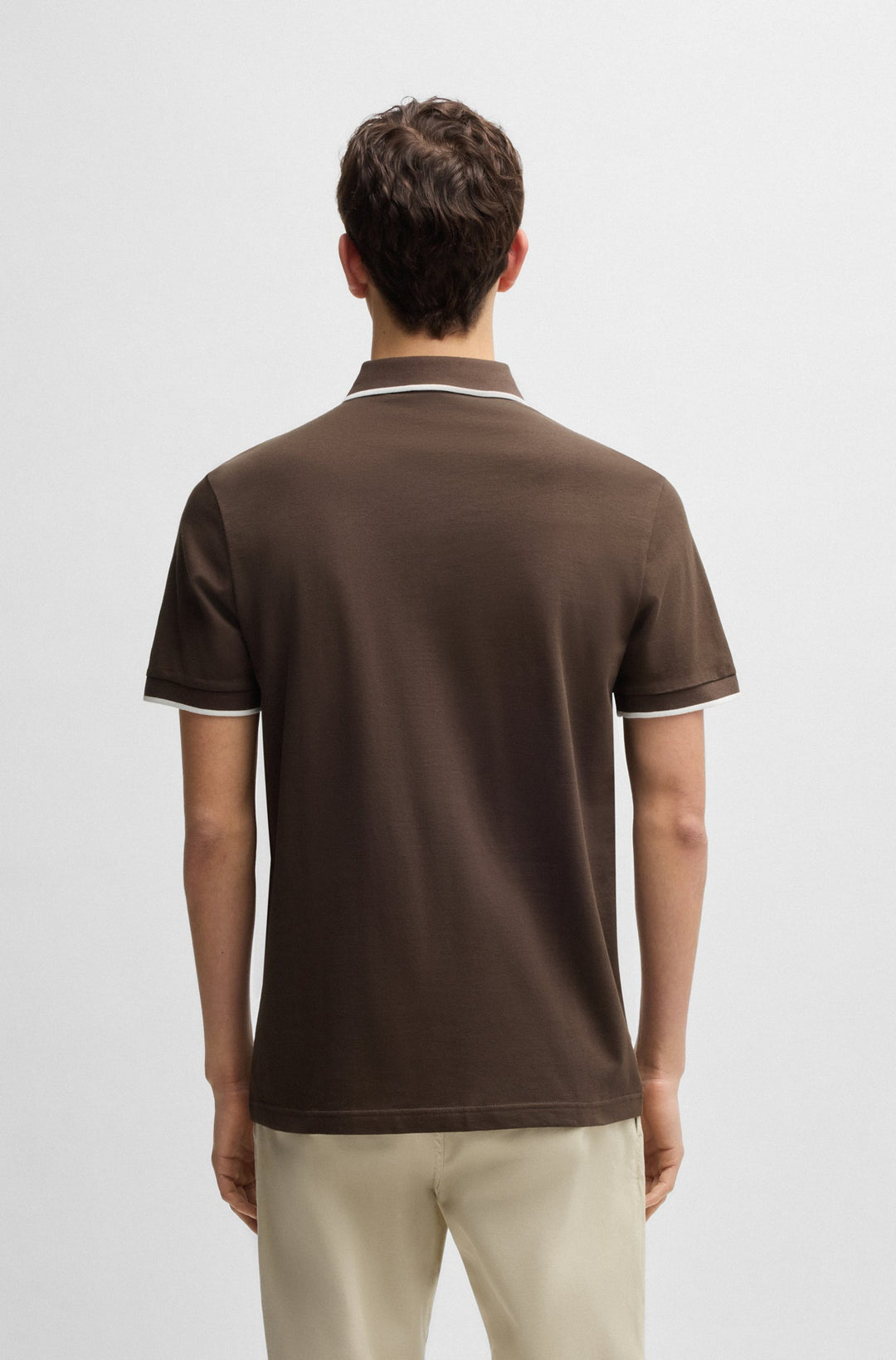 BOSS Polos Slim Fit in Cotton Mix - PASSERTIP 10256683 01-50507699- Concorde Fashion#color_brown-248