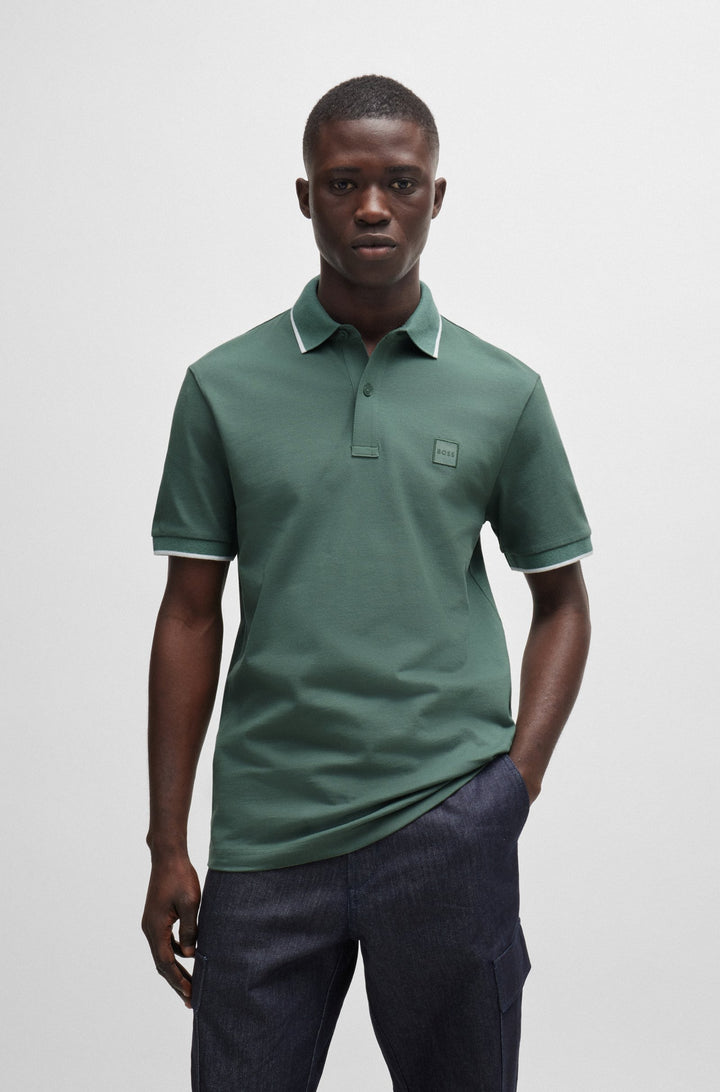 BOSS Polos Slim Fit in Cotton Mix - PASSERTIP 10256683 01-50507699- Concorde Fashion#color_green-341
