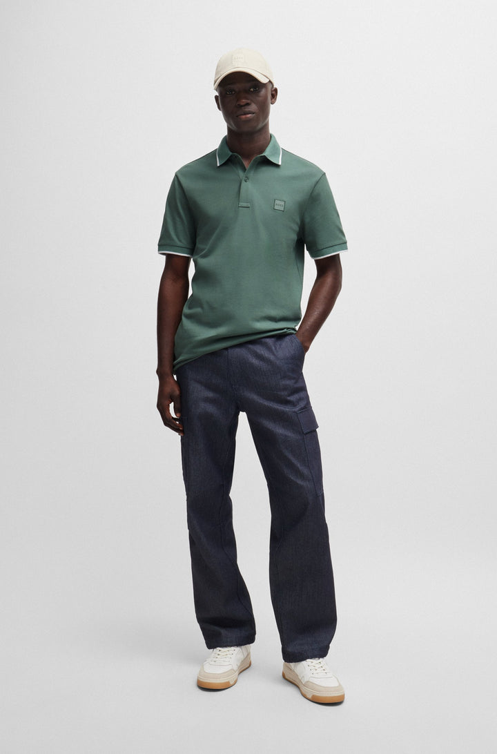 BOSS Polos Slim Fit in Cotton Mix - PASSERTIP 10256683 01-50507699- Concorde Fashion#color_green-341