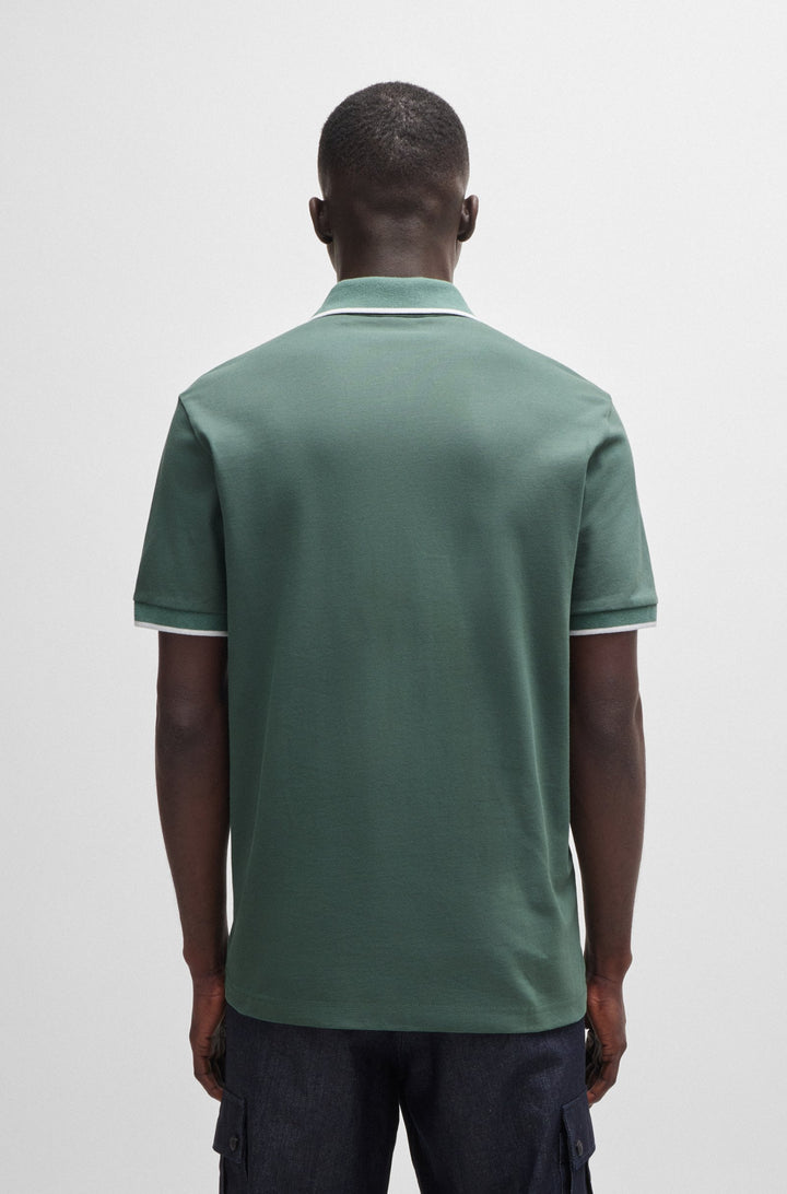 BOSS Polos Slim Fit in Cotton Mix - PASSERTIP 10256683 01-50507699- Concorde Fashion#color_green-341