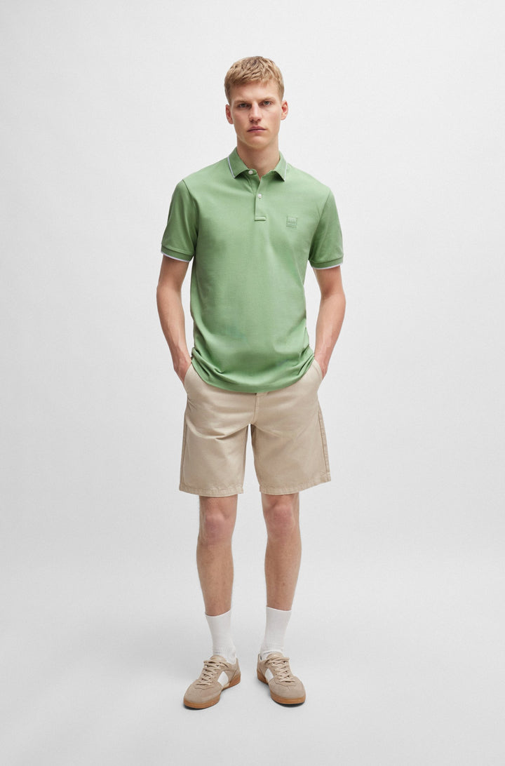 BOSS Slim Fit Polos in Cotton Mix - PASSERTIP 10256683 01-50507699- Concorde Fashion#color_green-372