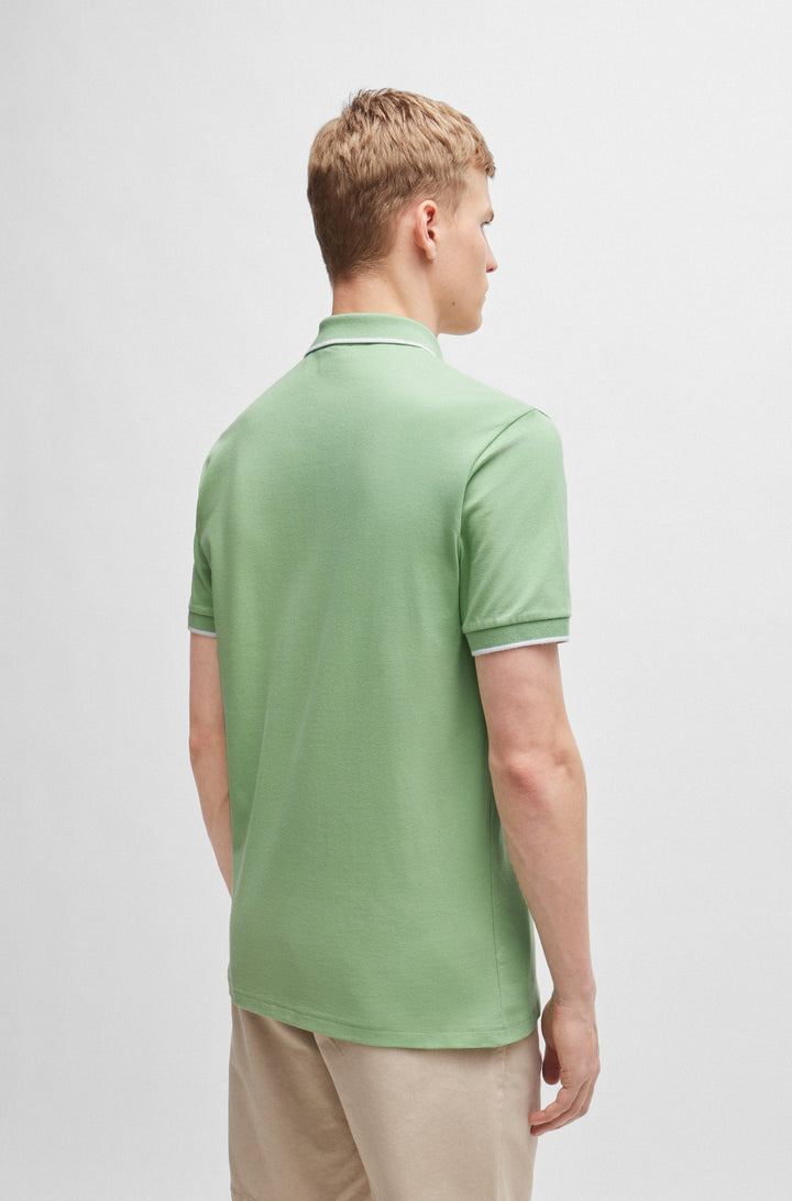 BOSS Slim Fit Polos in Cotton Mix - PASSERTIP 10256683 01-50507699- Concorde Fashion#color_green-372