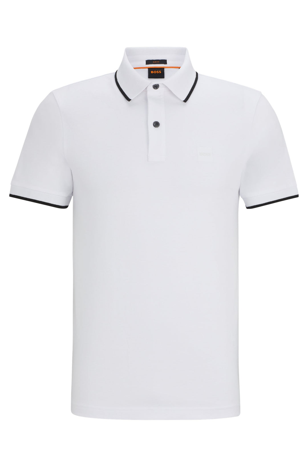 BOSS Slim Fit Polos in Cotton Mix - PASSERTIP 10256683 01-50507699- Concorde Fashion#color_white-100