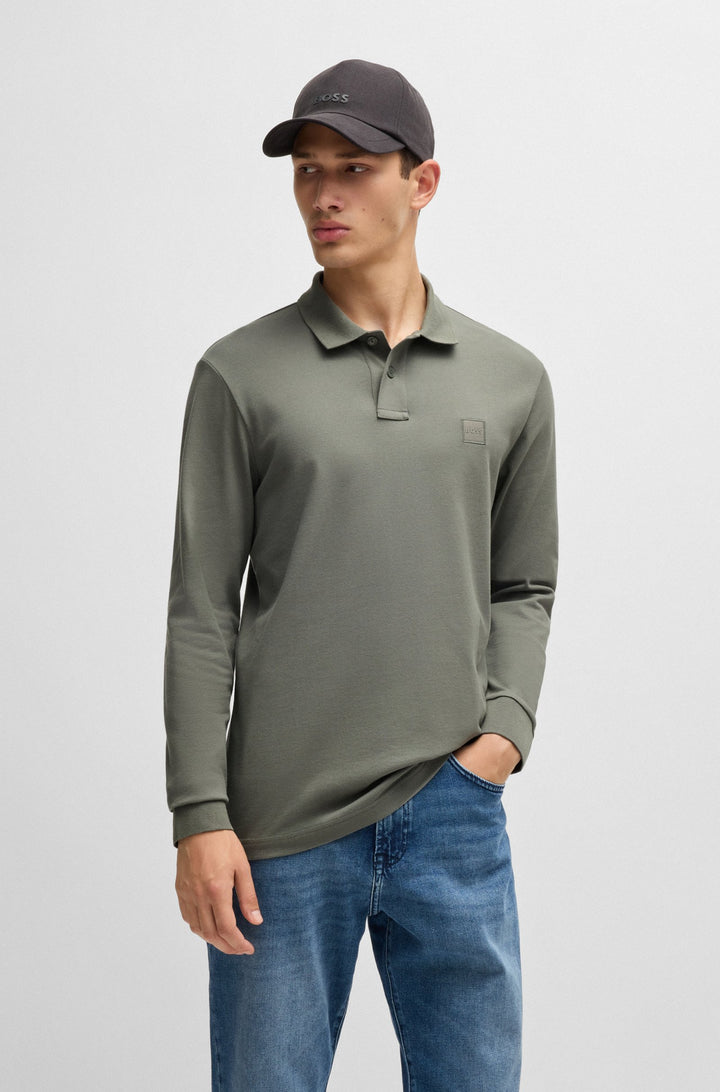 BOSS Polos Slim Fit in Cotton Mix - PASSERBY 10256683 01-50507704- Concorde Fashion#color_grey-076