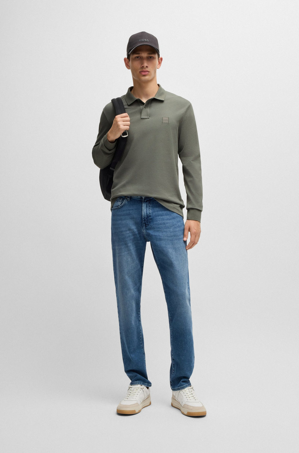 BOSS Polos Slim Fit in Cotton Mix - PASSERBY 10256683 01-50507704- Concorde Fashion#color_grey-076