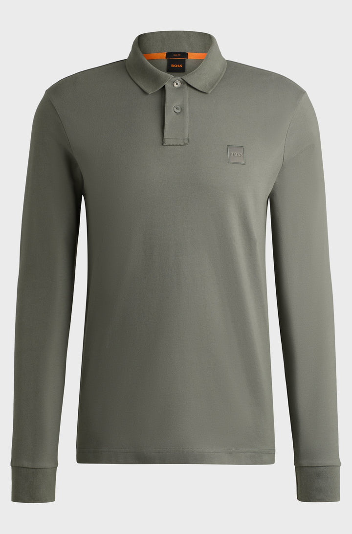 BOSS Polos Slim Fit in Cotton Mix - PASSERBY 10256683 01-50507704- Concorde Fashion#color_grey-076