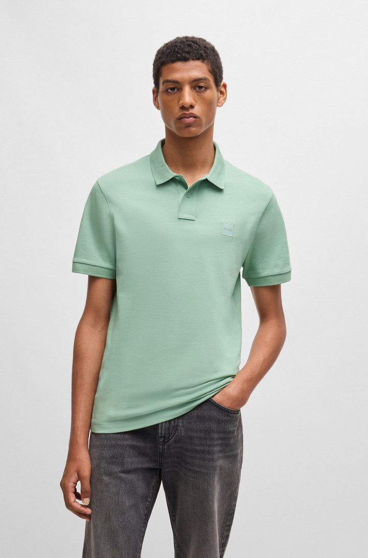 BOSS Polos Slim Fit in Cotton Mix - PASSENGER 10256683 01-50507803- Concorde Fashion#color_green-339