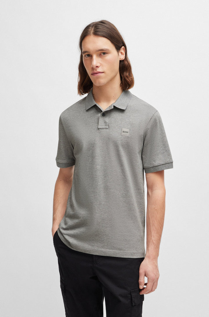 BOSS Slim Fit Polos in Cotton Mix - PASSENGER 10256683 01-50507803- Concorde Fashion#color_grey-051