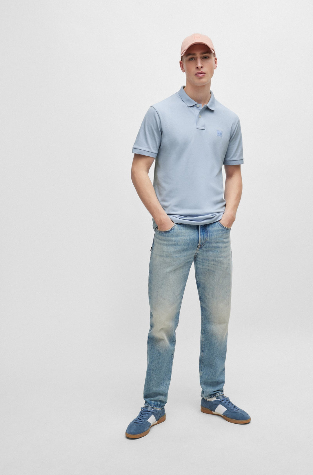 BOSS Slim Fit Polos in Cotton Mix - PASSENGER 10256683 01-50507803- Concorde Fashion#color_blue-460