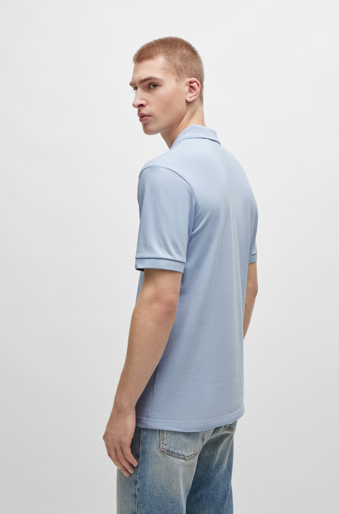 BOSS Slim Fit Polos in Cotton Mix - PASSENGER 10256683 01-50507803- Concorde Fashion#color_blue-460