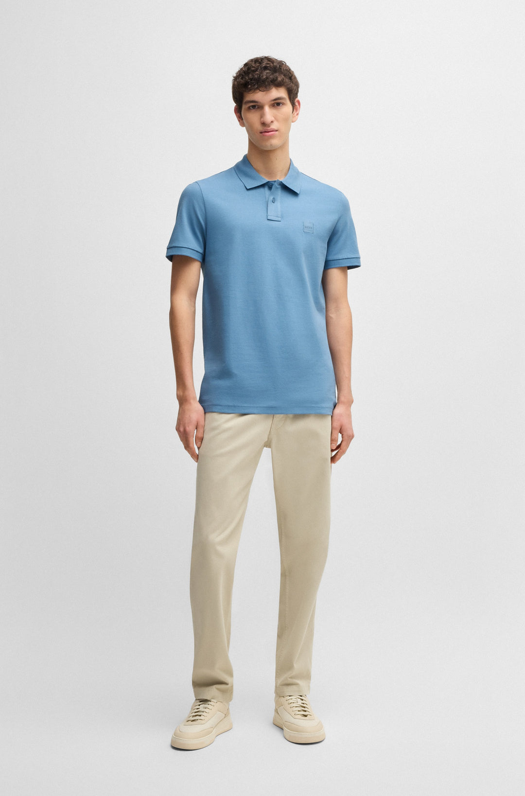 BOSS Polos Slim Fit in Cotton Mix - PASSENGER 10256683 01-50507803- Concorde Fashion#color_blue-462