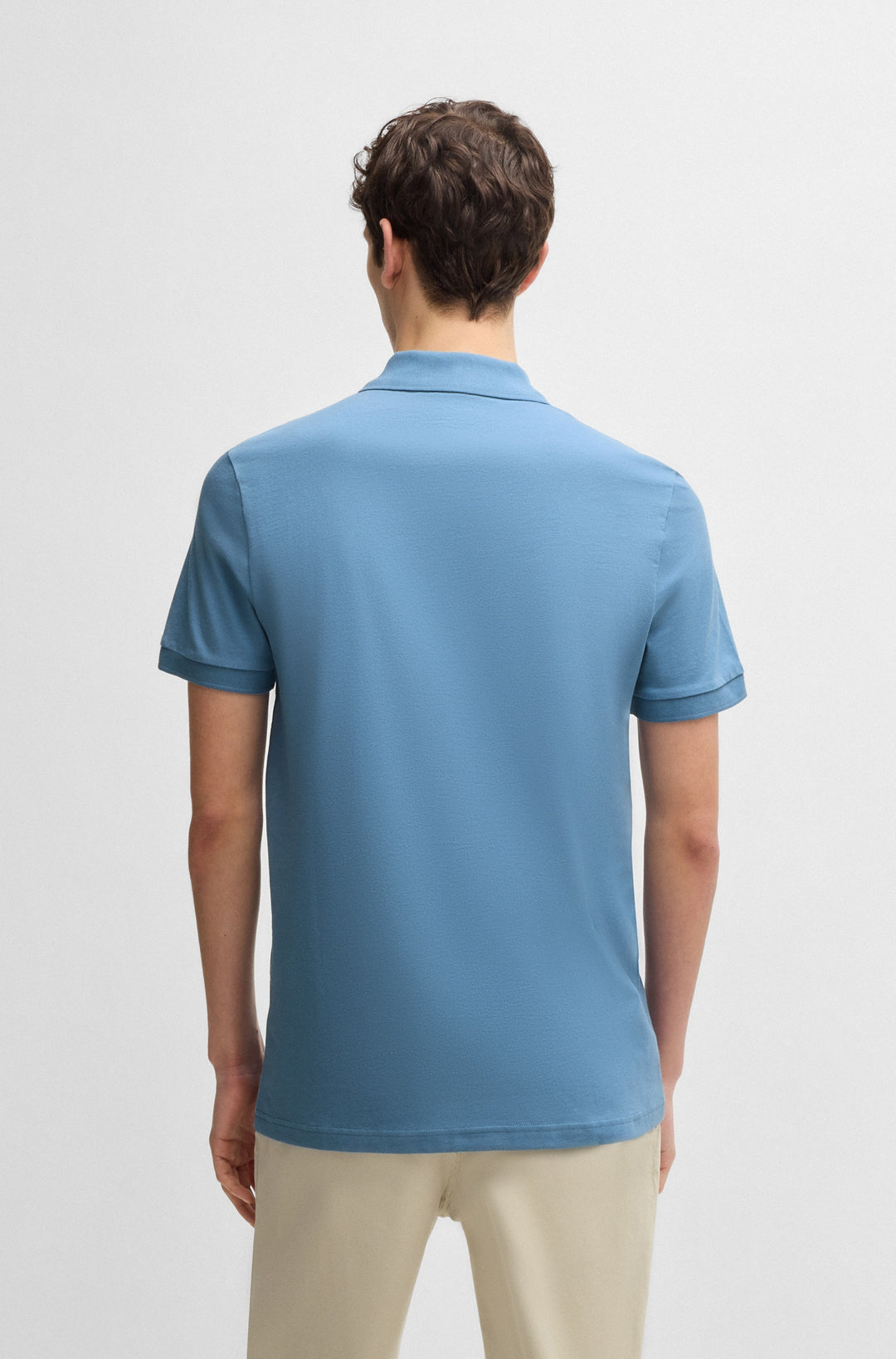 BOSS Polos Slim Fit in Cotton Mix - PASSENGER 10256683 01-50507803- Concorde Fashion#color_blue-462