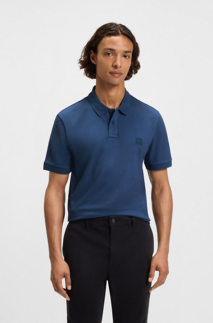 BOSS Polos Slim Fit in Cotton Mix - PASSENGER 10256683 01-50507803- Concorde Fashion#color_blue-466