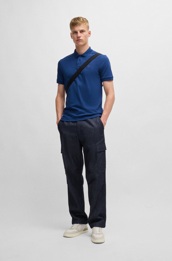 BOSS Polos Slim Fit in Cotton Mix - PASSENGER 10256683 01-50507803- Concorde Fashion#color_blue-494