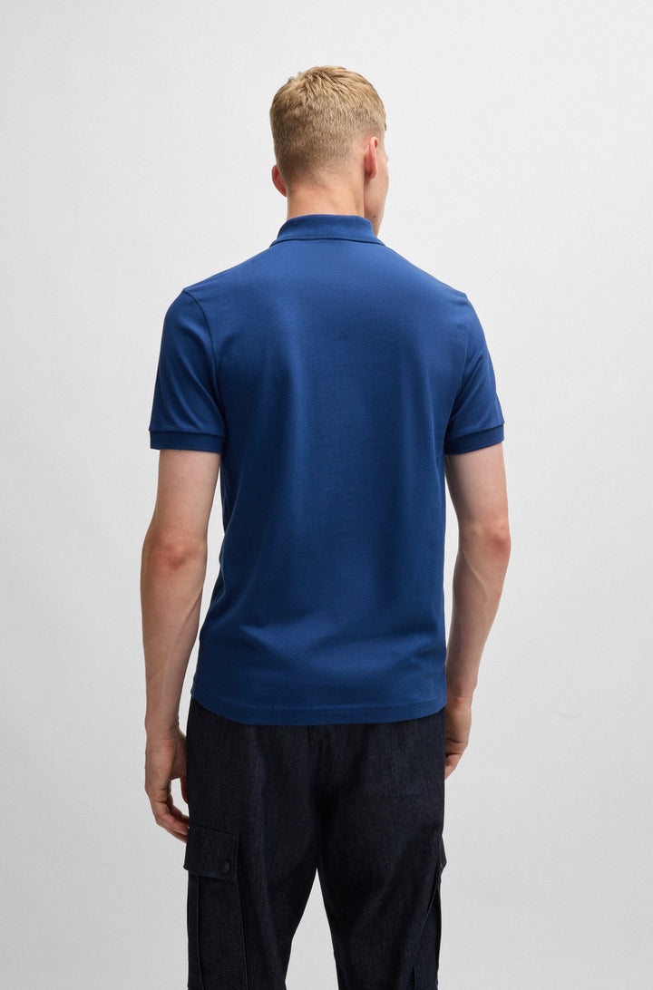 BOSS Polos Slim Fit in Cotton Mix - PASSENGER 10256683 01-50507803- Concorde Fashion#color_blue-494