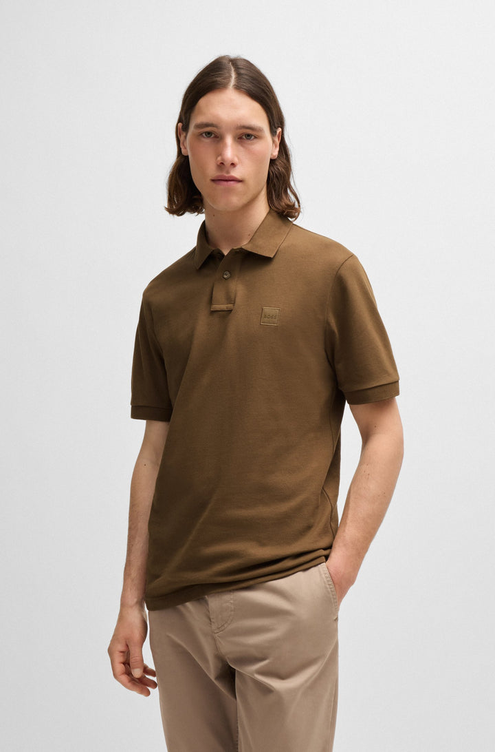 BOSS Polos Slim Fit in Cotton Mix - PASSENGER 10256683 01-50507803- Concorde Fashion#color_brown-243
