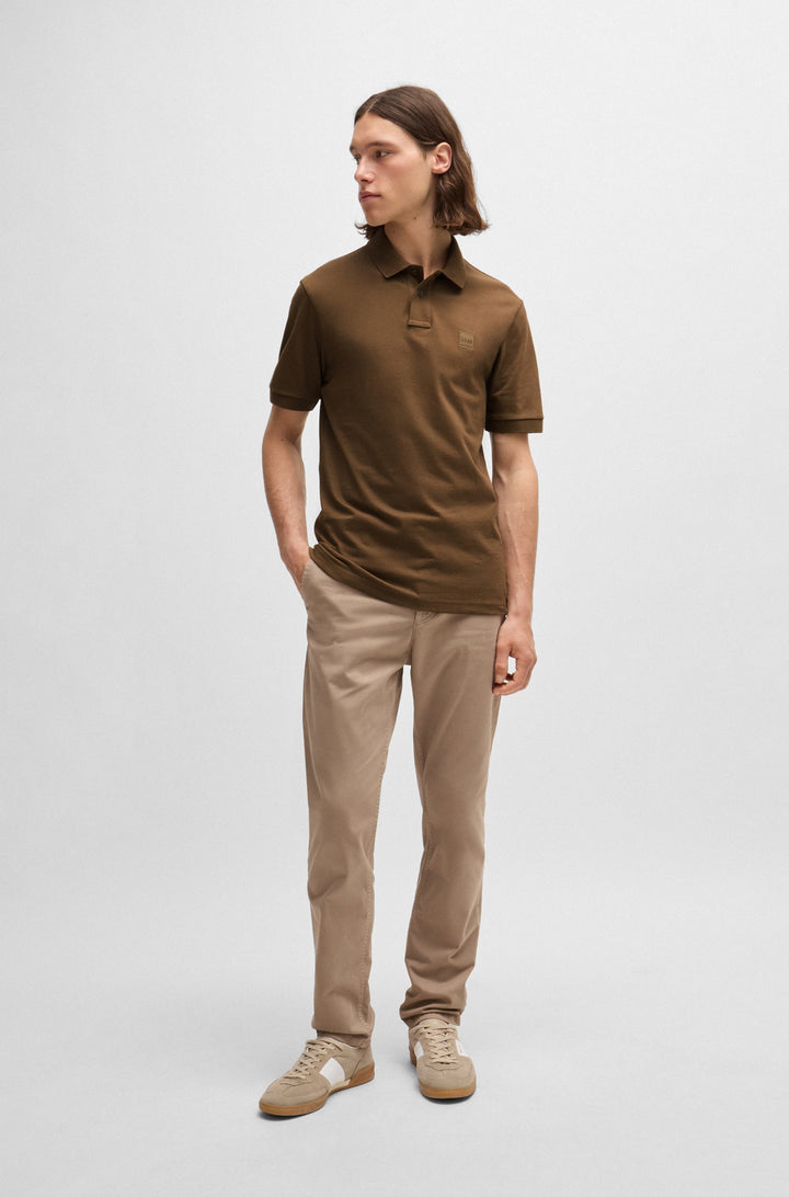 BOSS Polos Slim Fit in Cotton Mix - PASSENGER 10256683 01-50507803- Concorde Fashion#color_brown-243
