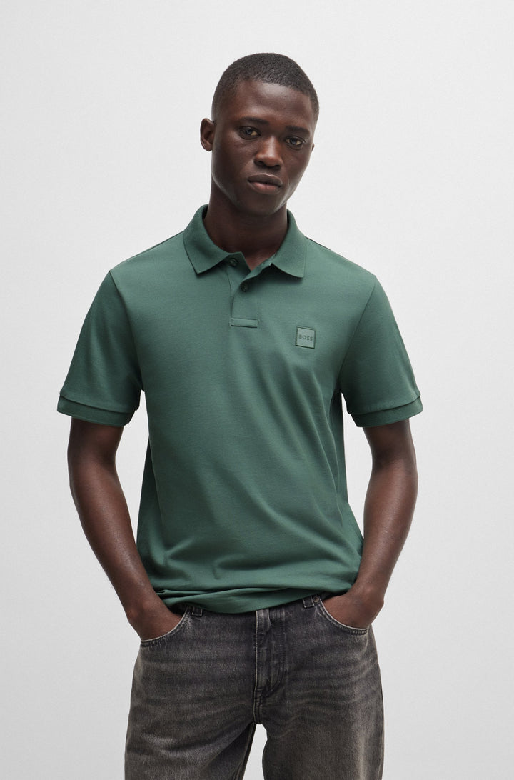 BOSS Polos Slim Fit in Cotton Mix - PASSENGER 10256683 01-50507803- Concorde Fashion#color_green-341