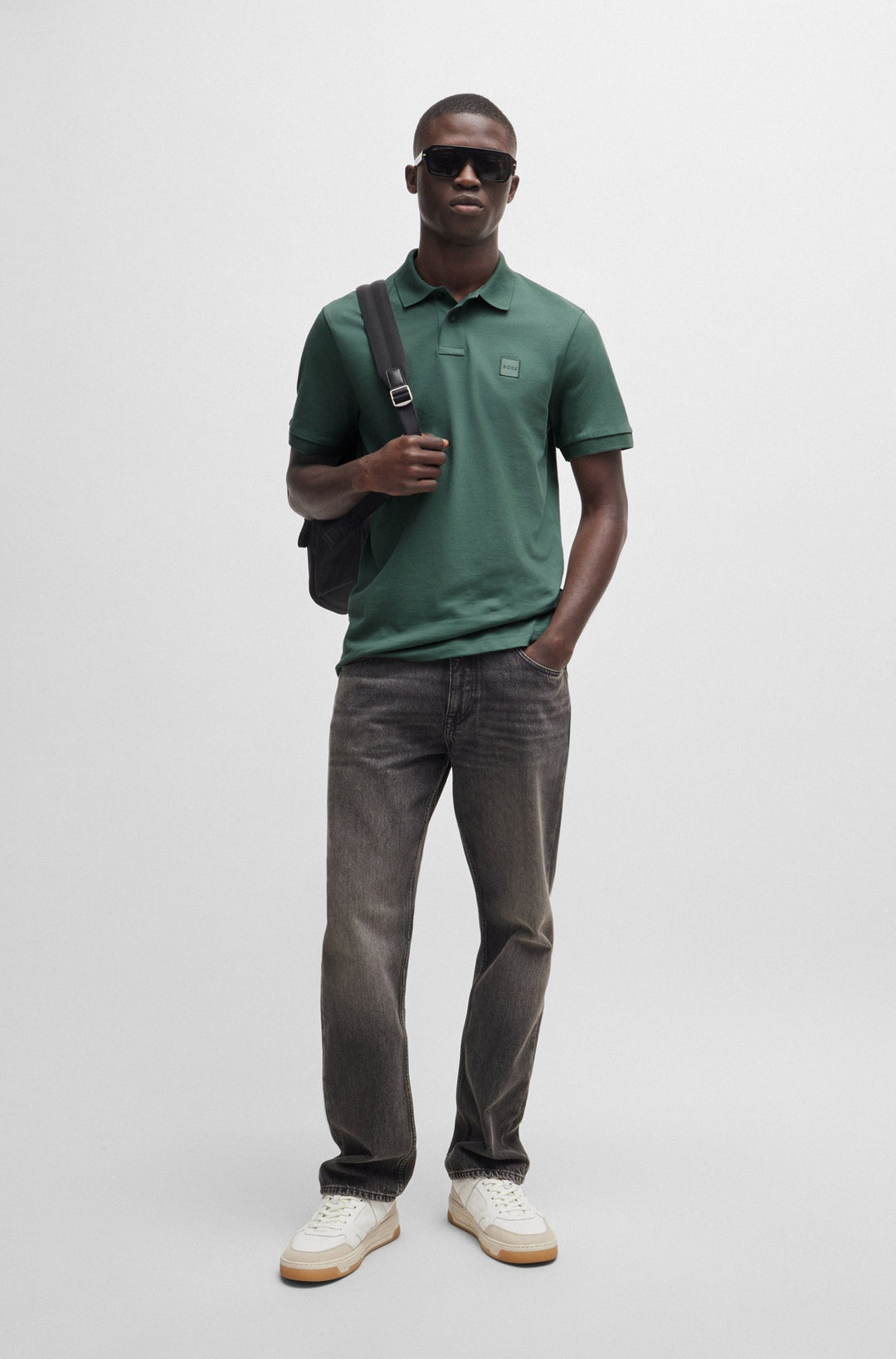 BOSS Polos Slim Fit in Cotton Mix - PASSENGER 10256683 01-50507803- Concorde Fashion#color_green-341