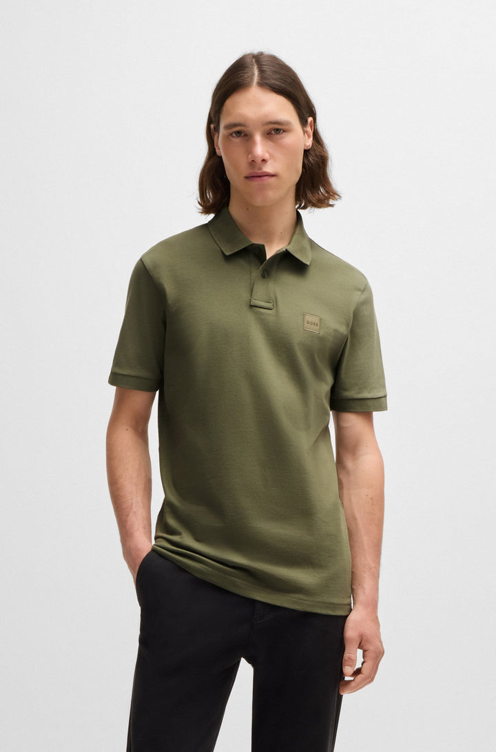 BOSS Polos Slim Fit in Cotton Mix - PASSENGER 10256683 01-50507803- Concorde Fashion#color_green-349