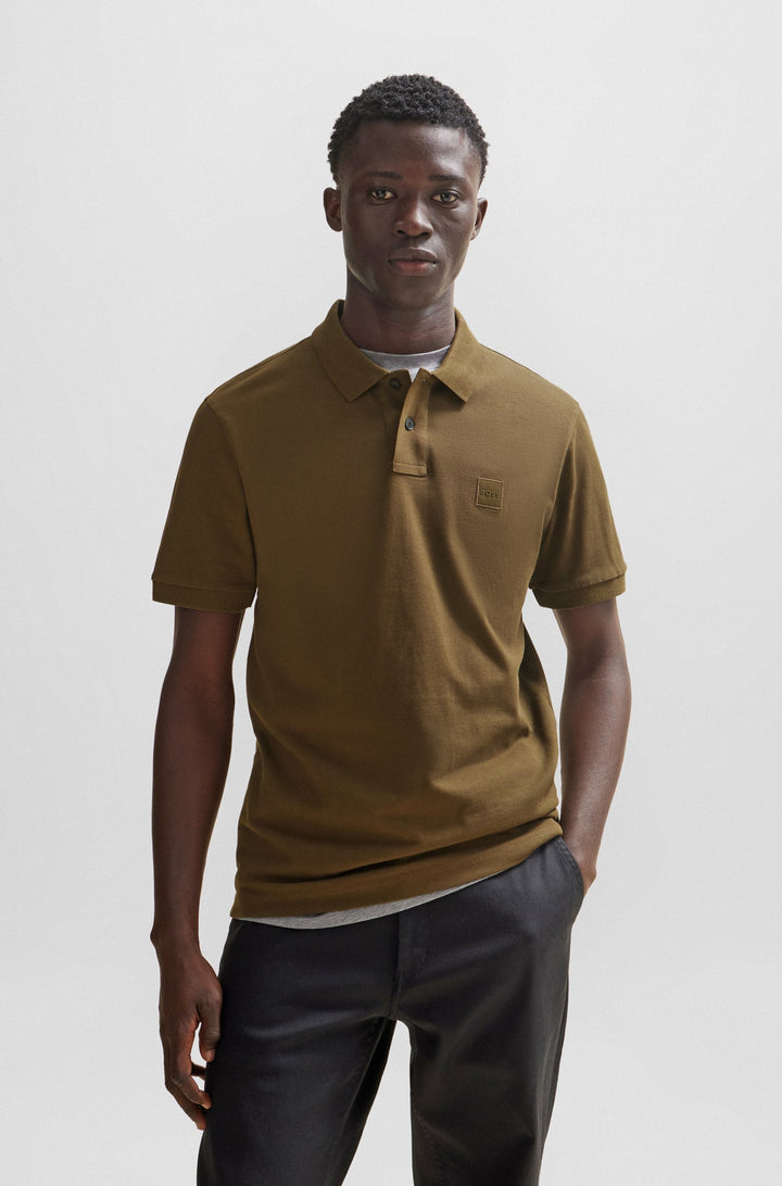 BOSS Slim Fit Polos in Cotton Mix - PASSENGER 10256683 01-50507803- Concorde Fashion#color_green-368