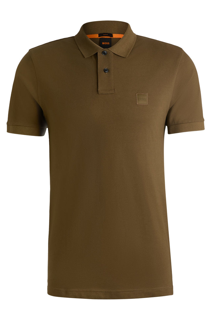 BOSS Slim Fit Polos in Cotton Mix - PASSENGER 10256683 01-50507803- Concorde Fashion#color_green-368