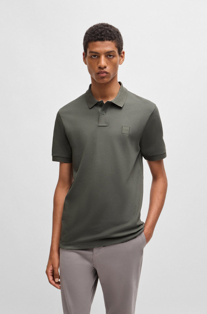 BOSS Polos Slim Fit in Cotton Mix - PASSENGER 10256683 01-50507803- Concorde Fashion#color_grey-076