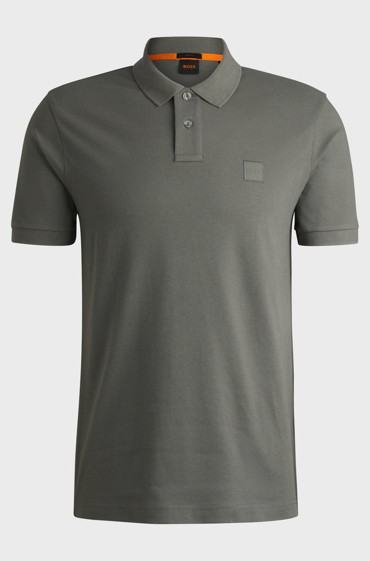 BOSS Polos Slim Fit in Cotton Mix - PASSENGER 10256683 01-50507803- Concorde Fashion#color_grey-076