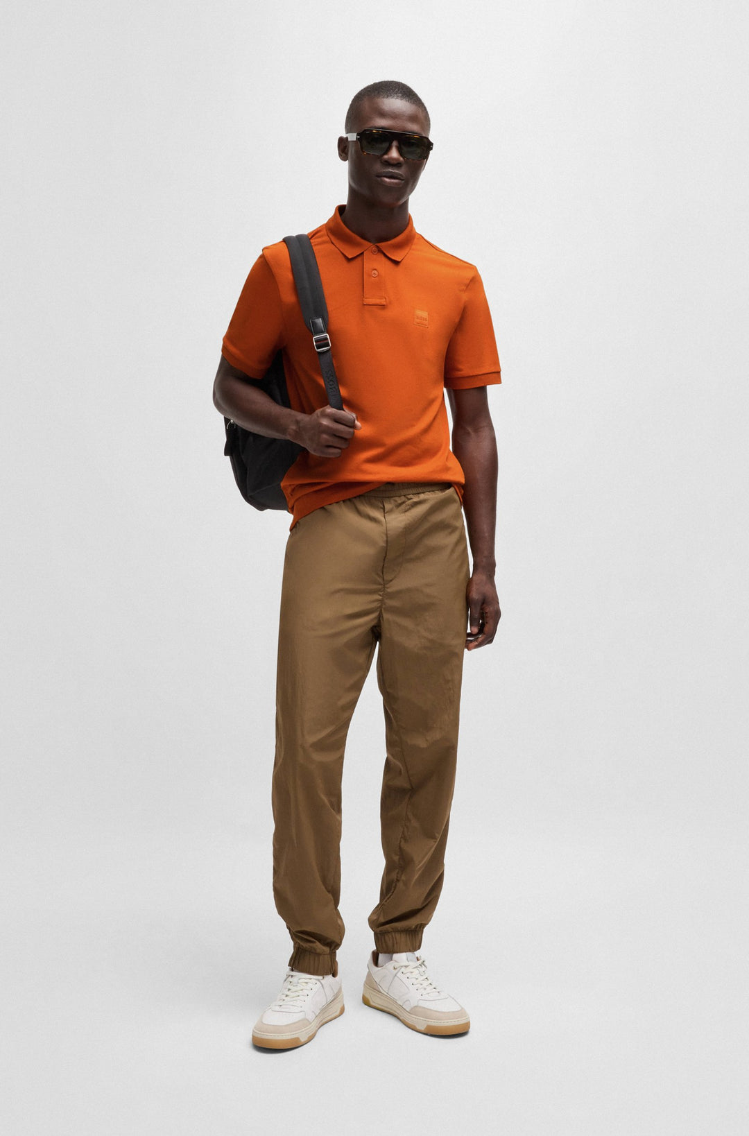 BOSS Polos Slim Fit in Cotton Mix - PASSENGER 10256683 01-50507803- Concorde Fashion#color_orange-840