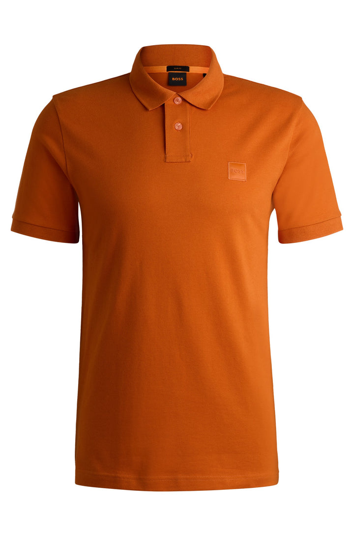 BOSS Polos Slim Fit in Cotton Mix - PASSENGER 10256683 01-50507803- Concorde Fashion#color_orange-840