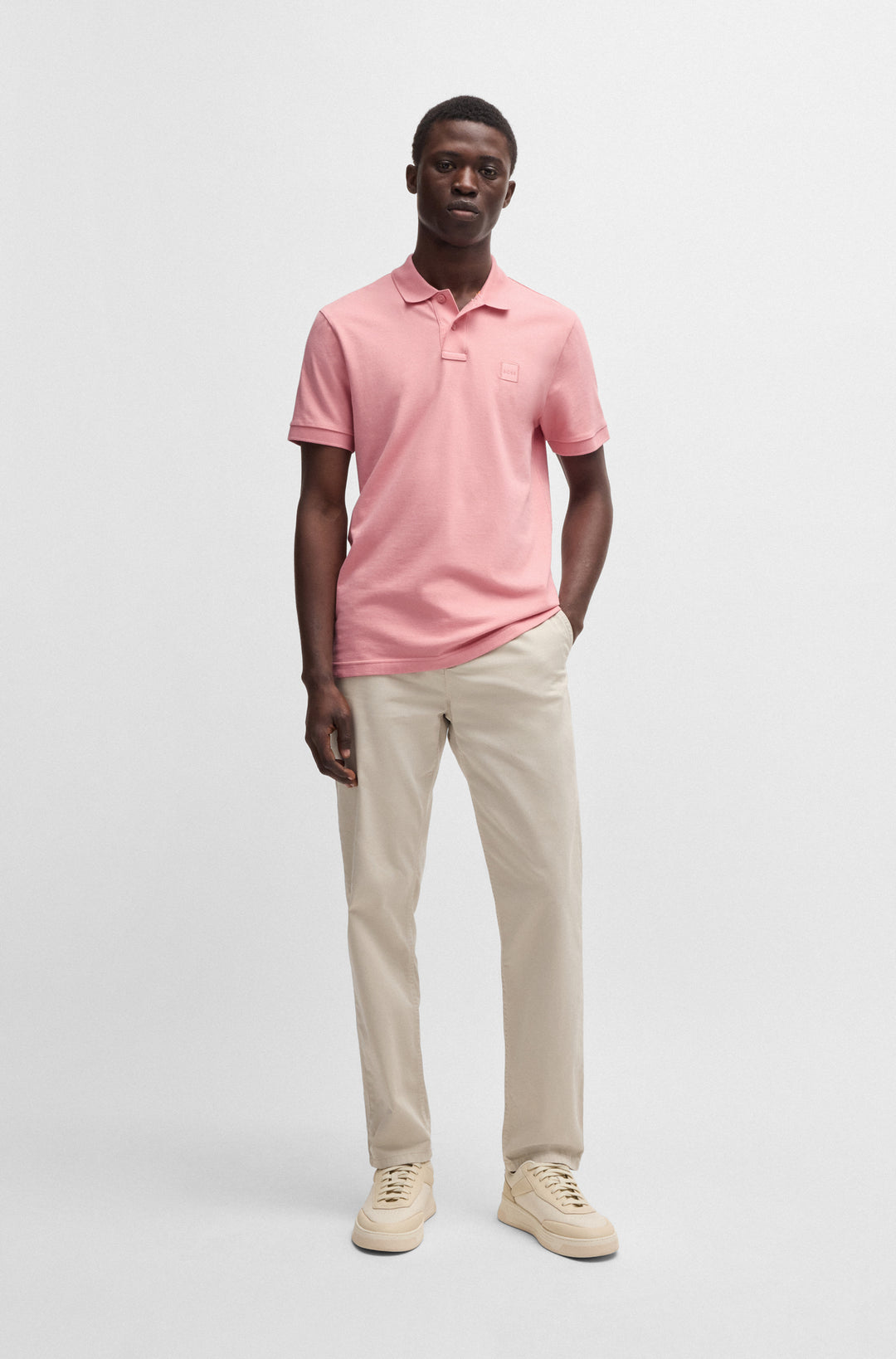 BOSS Polos Slim Fit in Cotton Mix - PASSENGER 10256683 01-50507803- Concorde Fashion#color_pink-694