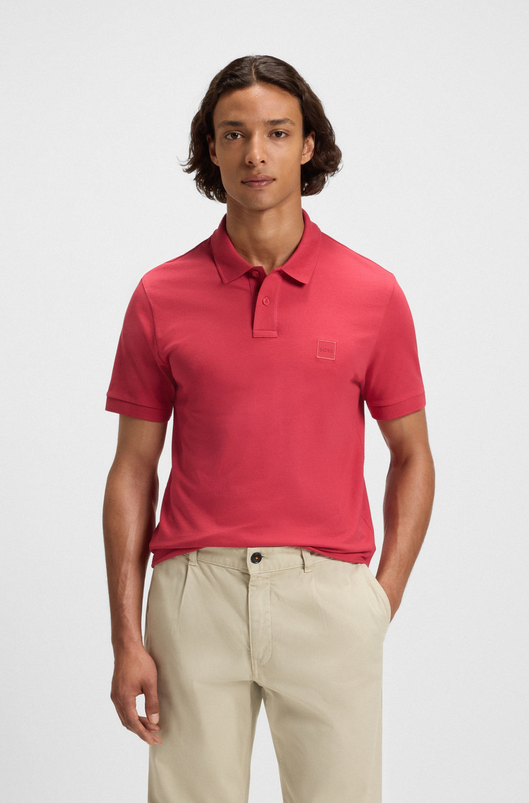 BOSS Polos Slim Fit in Cotton Mix - PASSENGER 10256683 01-50507803- Concorde Fashion#color_red-645